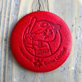 広島ジビエレザー×カープ】東広島産鹿革使用☆大人の雰囲気の革の缶