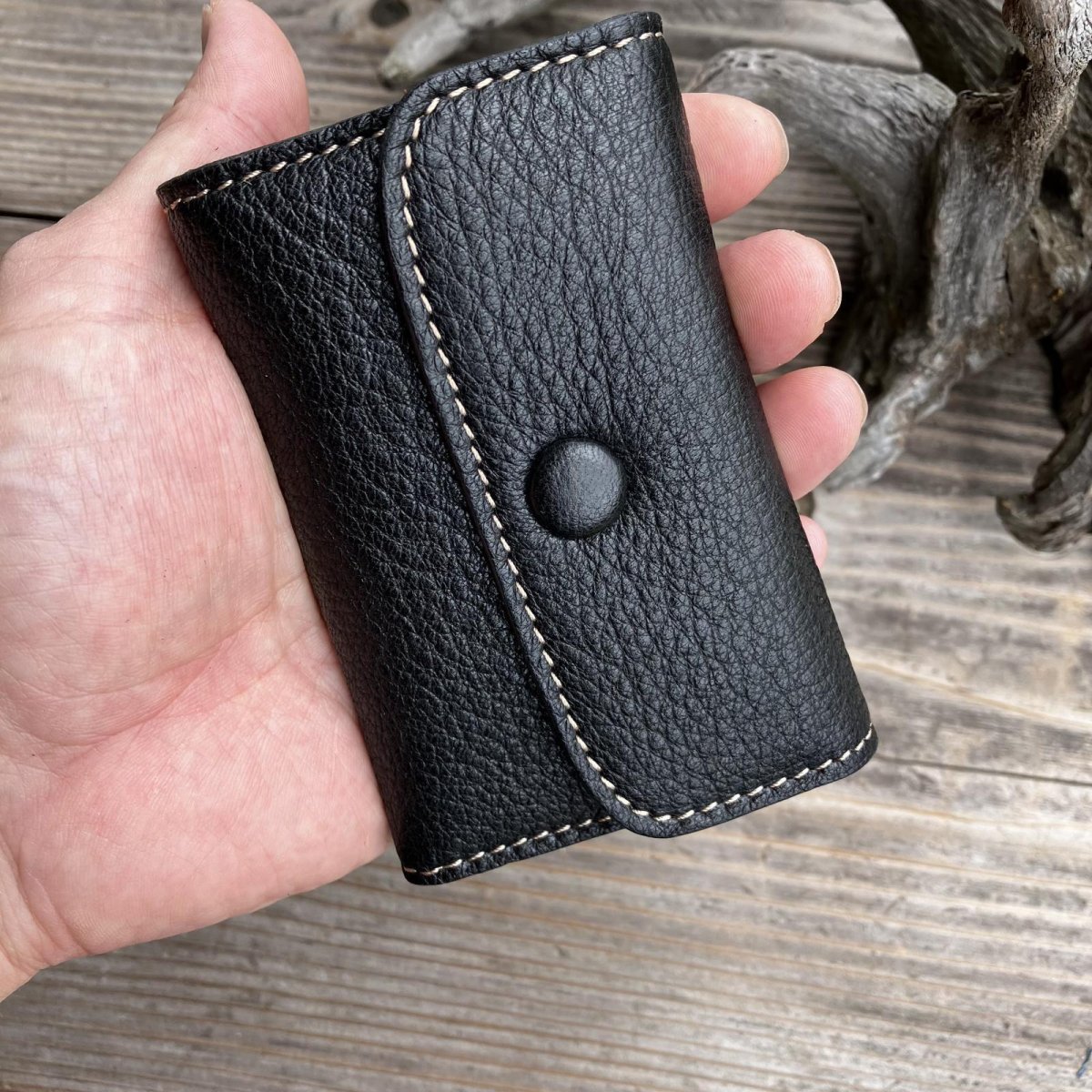 画像4: 広島ジビエレザー 鹿革 多機能キーケース 5連キーホルダー カード収納 スマートキー対応 日本製レザー メンズ レディース (4)