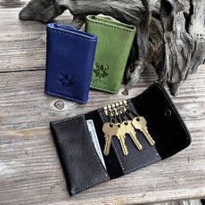 画像1: 広島ジビエレザー 鹿革 多機能キーケース 5連キーホルダー カード収納 スマートキー対応 日本製レザー メンズ レディース (1)