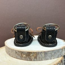 画像5: 【巨大ヒグマ革】ミニスニーカーチャーム｜本革キーホルダー ハンドメイドレアチャーム 2点完成！現品限り (5)
