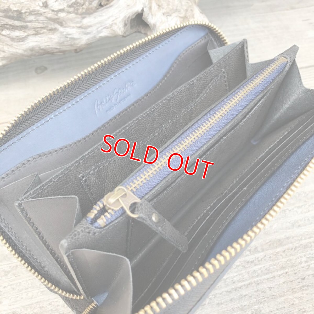 画像3: ☆限定販売☆象革＆牛革ラウンドファスナー長財布　　 (3)