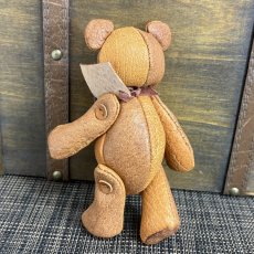 画像6: 【ジビエレザー猪革】のベルベア★マイスターの手作り「ベルズベア」ブラウン×キャメル　 写真の1点販売です (6)