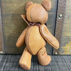 画像4: 【ジビエレザー猪革】のベルベア★マイスターの手作り「ベルズベア」ブラウン×キャメル　 写真の1点販売です (4)