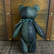 画像2: 【ジビエレザー猪革】のベルベア★マイスターの手作り「ベルズベア」ダークグリーン×ブラック　 写真の1点販売です (2)