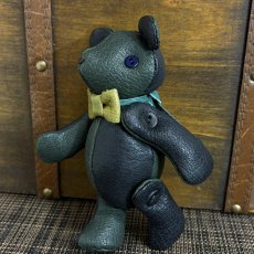 画像3: 【ジビエレザー猪革】のベルベア★マイスターの手作り「ベルズベア」ダークグリーン×ブラック　 写真の1点販売です (3)