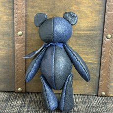 画像2: 【ジビエレザー猪革】のベルベア★マイスターの手作り「ベルズベア」ブラック×インディゴ　 写真の1点販売です (2)