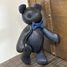 画像5: 【ジビエレザー猪革】のベルベア★マイスターの手作り「ベルズベア」ブラック×インディゴ　 写真の1点販売です (5)