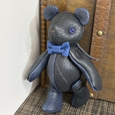 画像3: 【ジビエレザー猪革】のベルベア★マイスターの手作り「ベルズベア」ブラック×インディゴ　 写真の1点販売です (3)