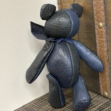 画像6: 【ジビエレザー猪革】のベルベア★マイスターの手作り「ベルズベア」ブラック×インディゴ　 写真の1点販売です (6)