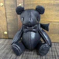 画像1: 【ジビエレザー鹿革】のベルベア★マイスターの手作り「ベルズベア」兵庫オールブラック　 写真の1点販売です (1)