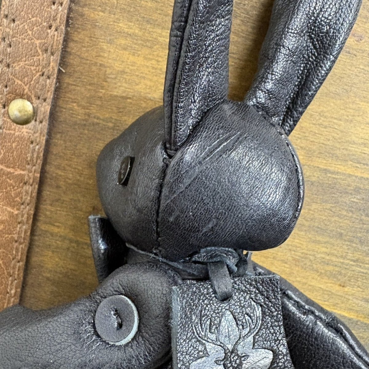 画像7: 【ジビエレザー鹿革】のベルラビ★マイスターの手作り「ベルズラビット」兵庫オールブラック　 写真の1点販売です (7)