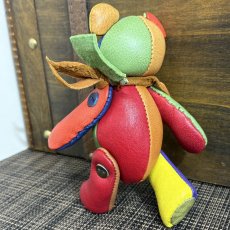 画像4: 【ジビエレザー鹿革】のベルベア★マイスターの手作り「ベルズベア」スペシャルカラフル　 写真の1点販売です (4)