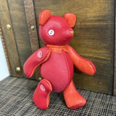 画像4: 【ジビエレザー鹿革】のベルベア★マイスターの手作り「ベルズベア」オール広島レッド　 写真の1点販売です (4)