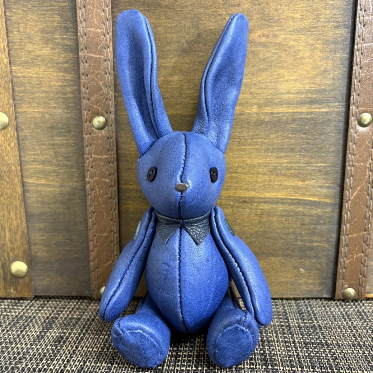 画像1: 【ジビエレザー鹿革】のベルラビ★マイスターの手作り「ベルズラビット」瀬戸内マリン　 写真の1点販売です (1)