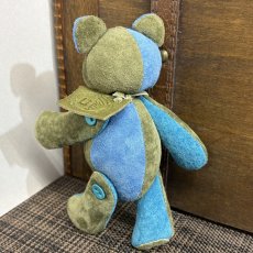 画像5: 【ピッグスウェード】のベルベア★マイスターの手作り「ベルズベア」うぐいす×ライトブルー　ストラップ1本付 　写真の1点販売です (5)