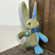 画像4: 【ピッグスウェード】のベルラビ★マイスターの手作り「ベルズラビット」うぐいす×タイトブルー　ストラップ1本付 　写真の1点販売です (4)
