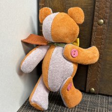 画像6: 【ピッグスウェード】のベルベア★マイスターの手作り「ベルズベア」オレンジ×ピンクグレー　ストラップ1本付 　写真の1点販売です (6)