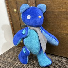 画像3: 【ピッグスウェード】のベルベア★マイスターの手作り「ベルズベア」ブルーカラフル　ストラップ1本付 　写真の1点販売です (3)