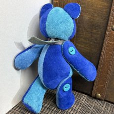 画像6: 【ピッグスウェード】のベルベア★マイスターの手作り「ベルズベア」ブルーカラフル　ストラップ1本付 　写真の1点販売です (6)
