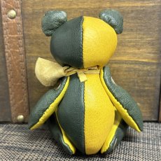 画像2: 【ジビエレザー鹿革】のベルベア★マイスターの手作り「ベルズベア」兵庫グリーン×兵庫イエロー　ストラップ1本付 　写真の1点販売です (2)