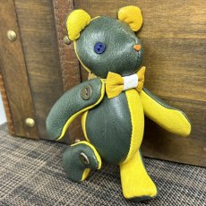 画像4: 【ジビエレザー鹿革】のベルベア★マイスターの手作り「ベルズベア」兵庫グリーン×兵庫イエロー　ストラップ1本付 　写真の1点販売です (4)
