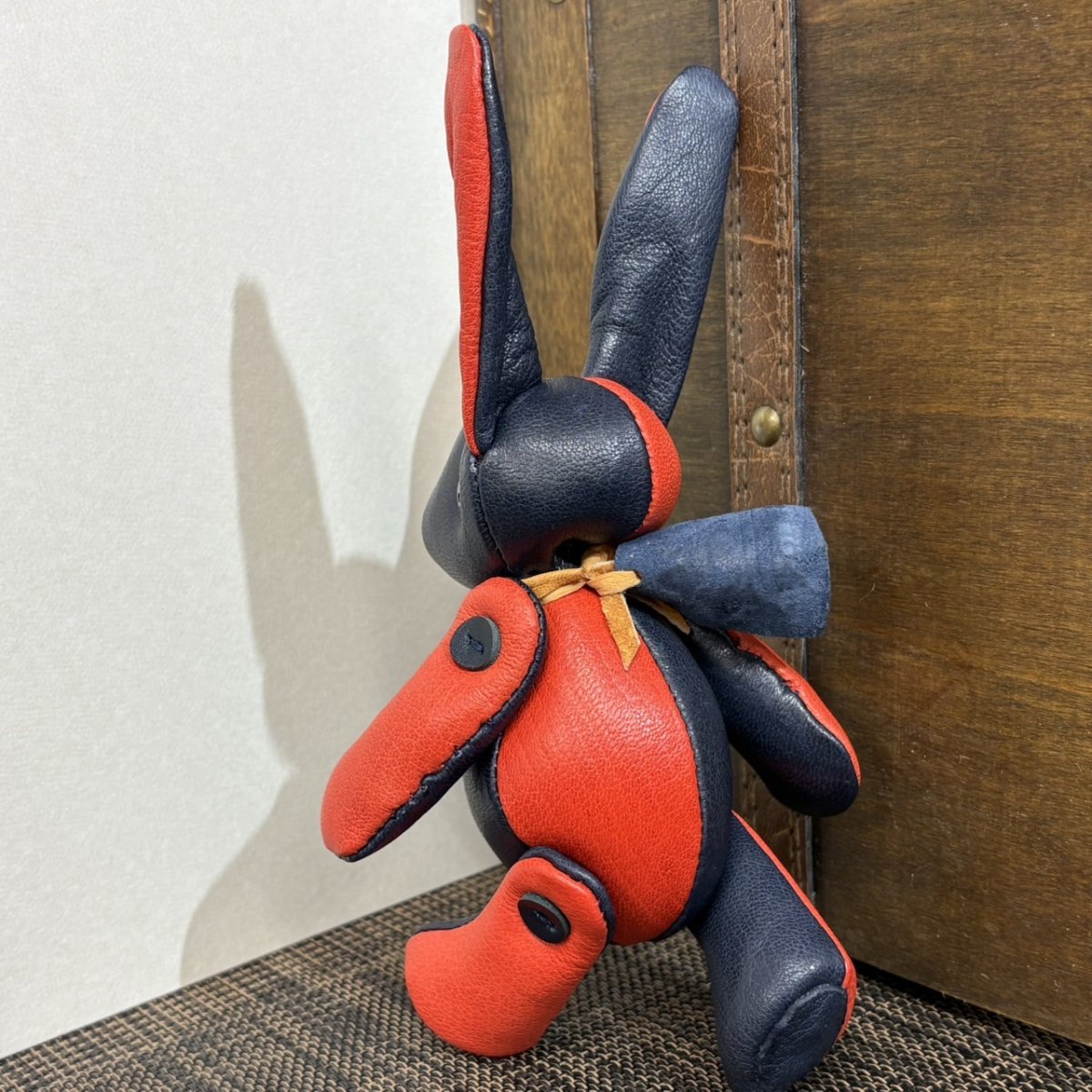 画像5: 【ジビエレザー鹿革】のベルラビ★マイスターの手作り「ベルズラビット」インディゴ×バーミリオン　 写真の1点販売です (5)