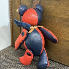 画像5: 【ジビエレザー鹿革】のベルベア★マイスターの手作り「ベルズベア」インディゴ×バーミリオン　ストラップ1本付 　写真の1点販売です (5)