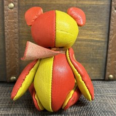 画像2: 【ジビエレザー鹿革】のベルベア★マイスターの手作り「ベルズベア」バーミリオン×兵庫イエロー　ストラップ1本付 　写真の1点販売です (2)