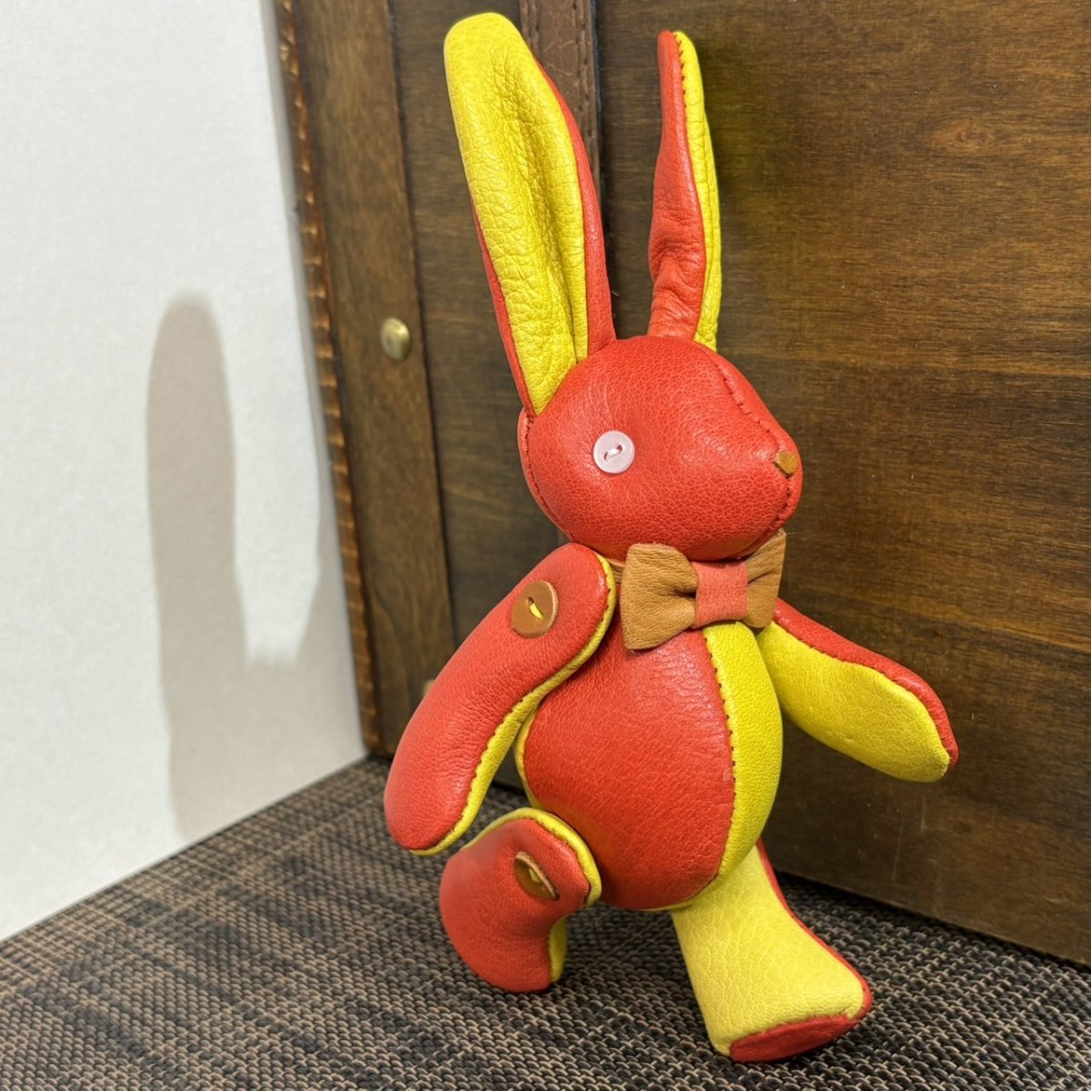 画像3: 【ジビエレザー鹿革】のベルラビ★マイスターの手作り「ベルズラビット」バーミリオン×兵庫イエロー　 写真の1点販売です (3)