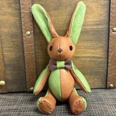 画像1: 【ジビエレザー鹿革】のベルラビ★マイスターの手作り「ベルズラビット」ブラウン×若葉もみじ　 写真の1点販売です (1)