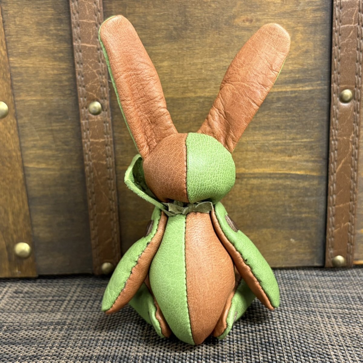 画像2: 【ジビエレザー鹿革】のベルラビ★マイスターの手作り「ベルズラビット」ブラウン×若葉もみじ　 写真の1点販売です (2)