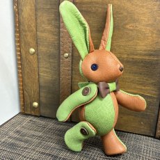画像4: 【ジビエレザー鹿革】のベルラビ★マイスターの手作り「ベルズラビット」ブラウン×若葉もみじ　 写真の1点販売です (4)