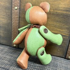 画像5: 【ジビエレザー鹿革】のベルベア★マイスターの手作り「ベルズベア」ブラウン×若葉もみじ　ストラップ1本付 　写真の1点販売です (5)