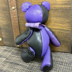 画像6: 【ジビエレザー鹿革】のベルベア★マイスターの手作り「ベルズベア」パープル×ブラック　ストラップ1本付 　写真の1点販売です (6)