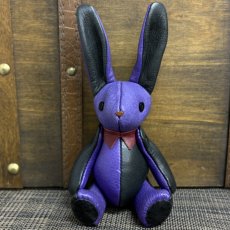 画像1: 【ジビエレザー鹿革】のベルラビ★マイスターの手作り「ベルズラビット」パープル×ブラック　 写真の1点販売です (1)