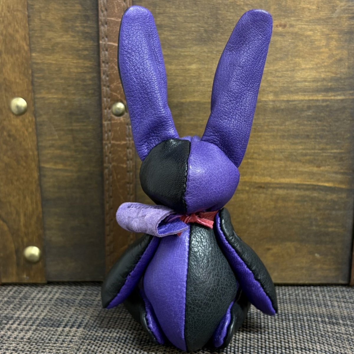 画像2: 【ジビエレザー鹿革】のベルラビ★マイスターの手作り「ベルズラビット」パープル×ブラック　 写真の1点販売です (2)