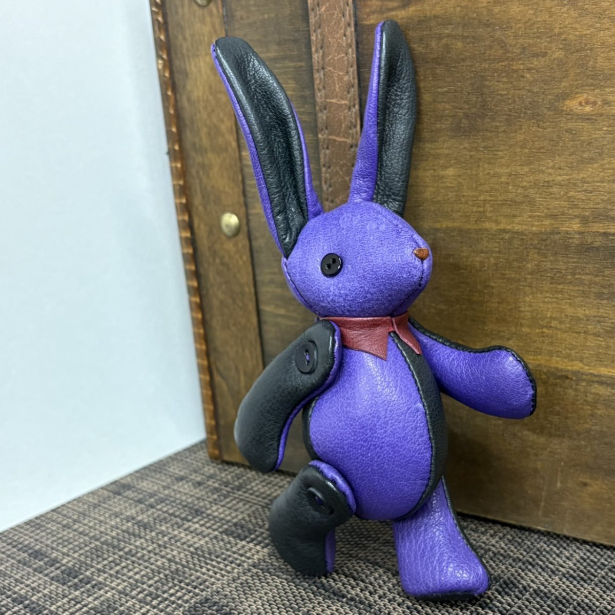 画像3: 【ジビエレザー鹿革】のベルラビ★マイスターの手作り「ベルズラビット」パープル×ブラック　 写真の1点販売です (3)