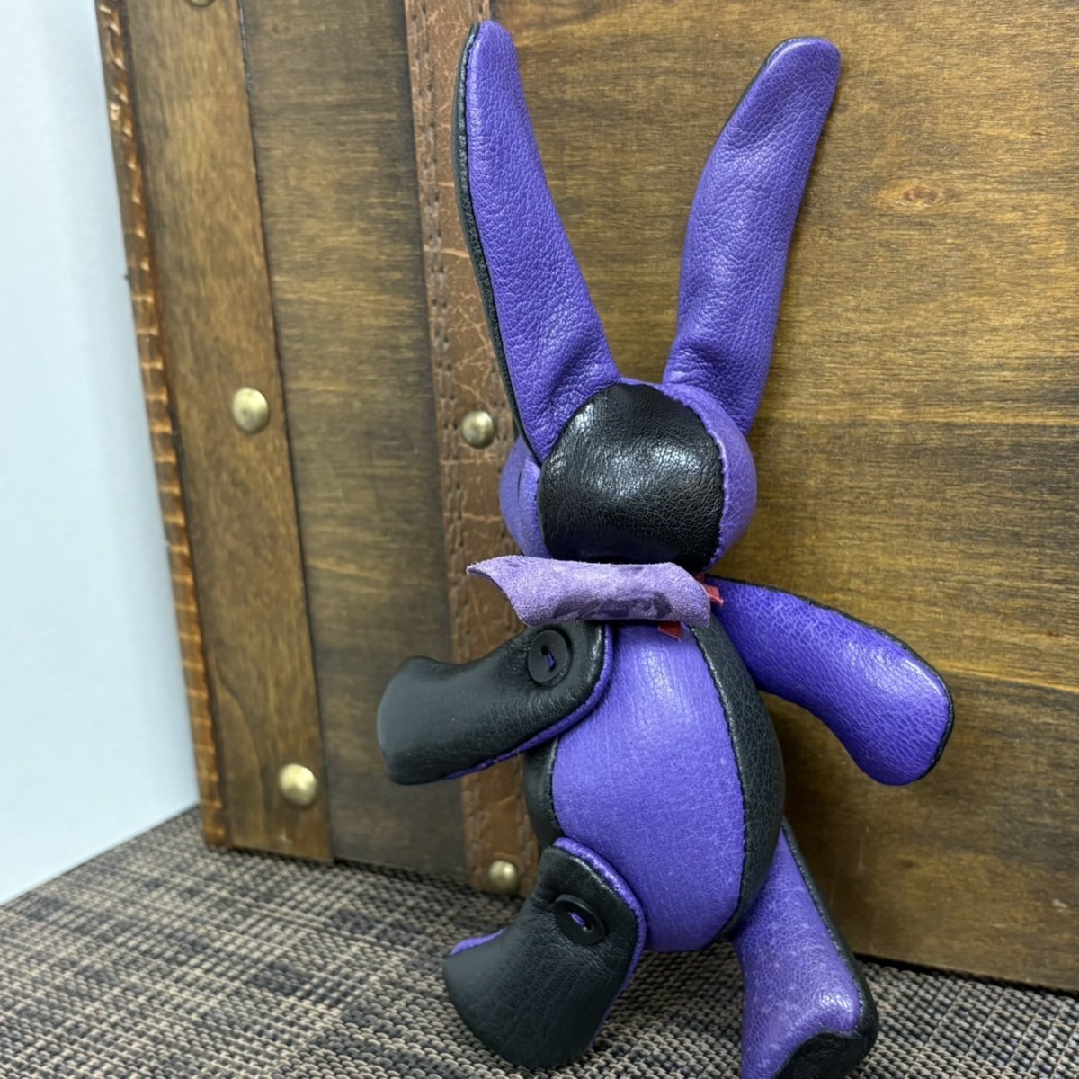 画像5: 【ジビエレザー鹿革】のベルラビ★マイスターの手作り「ベルズラビット」パープル×ブラック　 写真の1点販売です (5)