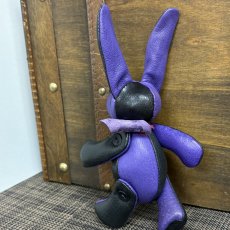 画像5: 【ジビエレザー鹿革】のベルラビ★マイスターの手作り「ベルズラビット」パープル×ブラック　 写真の1点販売です (5)