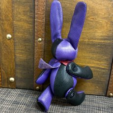 画像6: 【ジビエレザー鹿革】のベルラビ★マイスターの手作り「ベルズラビット」パープル×ブラック　 写真の1点販売です (6)