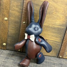 画像4: 【ジビエレザー鹿革】のベルラビ★マイスターの手作り「ベルズラビット」インディゴ×バーガンディ　 写真の1点販売です (4)
