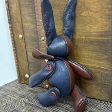 画像5: 【ジビエレザー鹿革】のベルラビ★マイスターの手作り「ベルズラビット」インディゴ×バーガンディ　 写真の1点販売です (5)