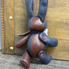 画像6: 【ジビエレザー鹿革】のベルラビ★マイスターの手作り「ベルズラビット」インディゴ×バーガンディ　 写真の1点販売です (6)