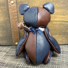 画像2: 【ジビエレザー鹿革】のベルベア★マイスターの手作り「ベルズベア」インディゴ×バーガンディ　ストラップ1本付 　写真の1点販売です (2)