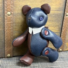 画像3: 【ジビエレザー鹿革】のベルベア★マイスターの手作り「ベルズベア」インディゴ×バーガンディ　ストラップ1本付 　写真の1点販売です (3)