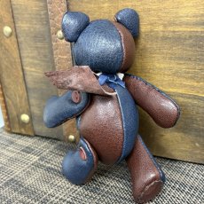 画像6: 【ジビエレザー鹿革】のベルベア★マイスターの手作り「ベルズベア」インディゴ×バーガンディ　ストラップ1本付 　写真の1点販売です (6)
