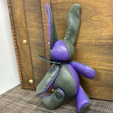 画像5: 【ジビエレザー鹿革】のベルラビ★マイスターの手作り「ベルズラビット」ダークグリーン×パープル　 写真の1点販売です (5)
