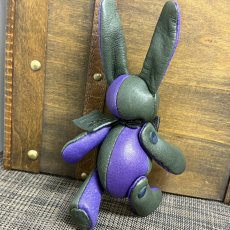 画像6: 【ジビエレザー鹿革】のベルラビ★マイスターの手作り「ベルズラビット」ダークグリーン×パープル　 写真の1点販売です (6)