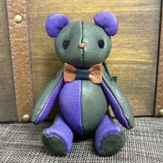 画像1: 【ジビエレザー鹿革】のベルベア★マイスターの手作り「ベルズベア」ダークグリーン×パープル　トラップ1本付 　写真の1点販売です (1)
