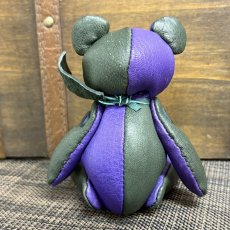 画像2: 【ジビエレザー鹿革】のベルベア★マイスターの手作り「ベルズベア」ダークグリーン×パープル　トラップ1本付 　写真の1点販売です (2)